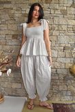 Nonni Gingham Bandeau Cami Stone